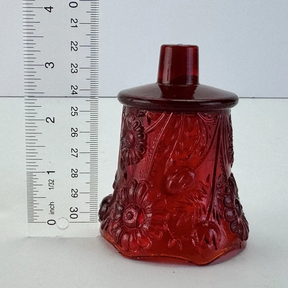 VINTAGE HOMCO RUBY RED GLASS PEG VOTIVE RETRO CANDLEHOLDER (READ) - Picture 7 of 7